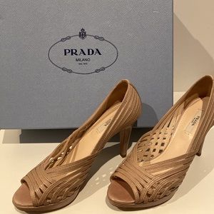 Classic Prada Platform Pump - Nude